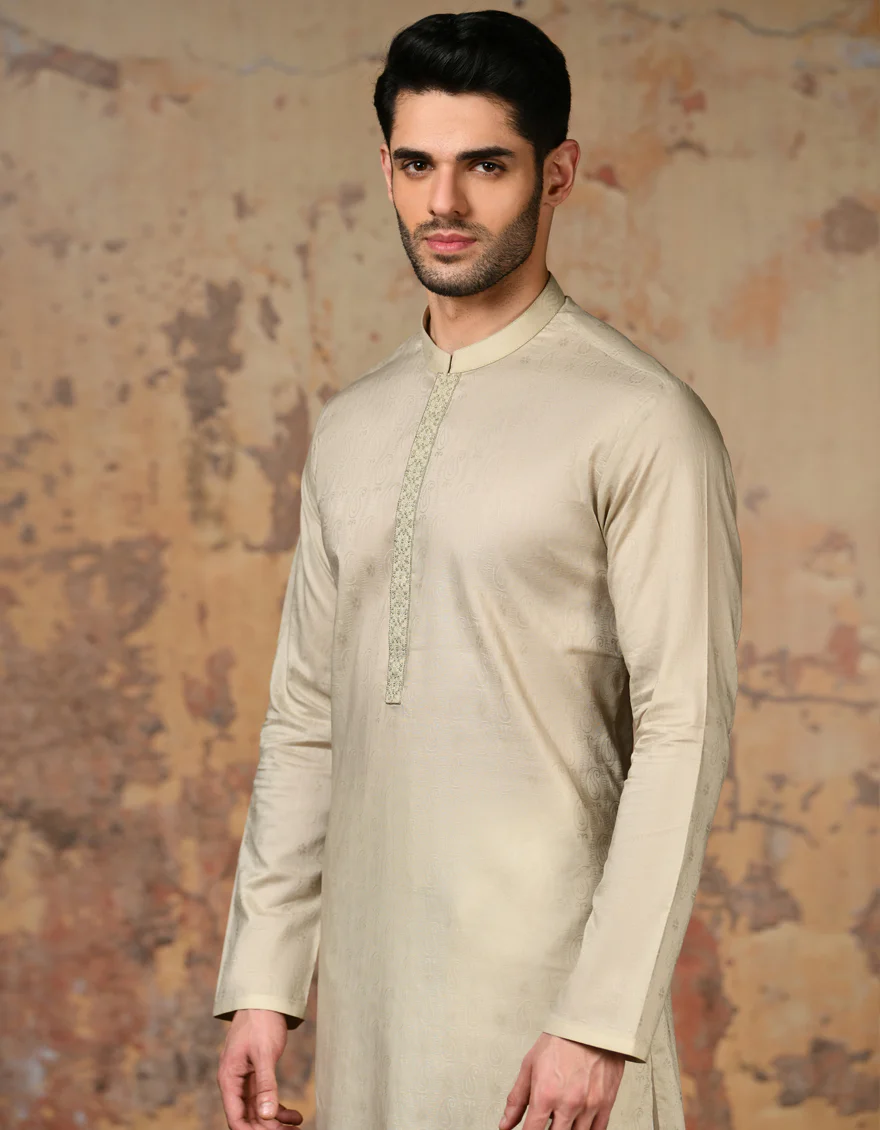 BROWN BLENDED KURTA | JJK-S-34669/S24/JJ9233-FL - Image 3