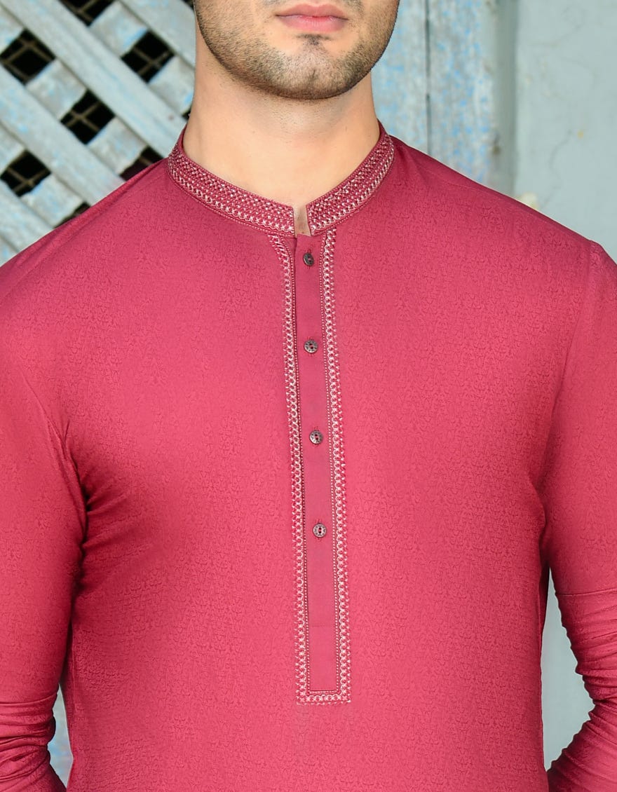 RED BLENDED KURTA | JJK-S-34730/S24/JJ9281-SF - Image 2