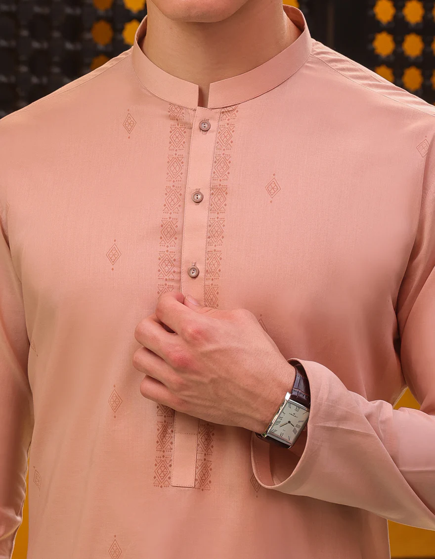 ORANGE COTTON KURTA | JJK-S-37808/S24/JJ87 - Image 2