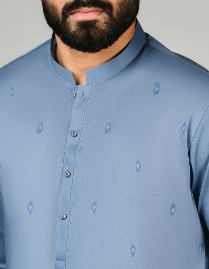 BLUE COTTON KURTA | JJK-S-37809/S24/JJ8714-SF - Image 2