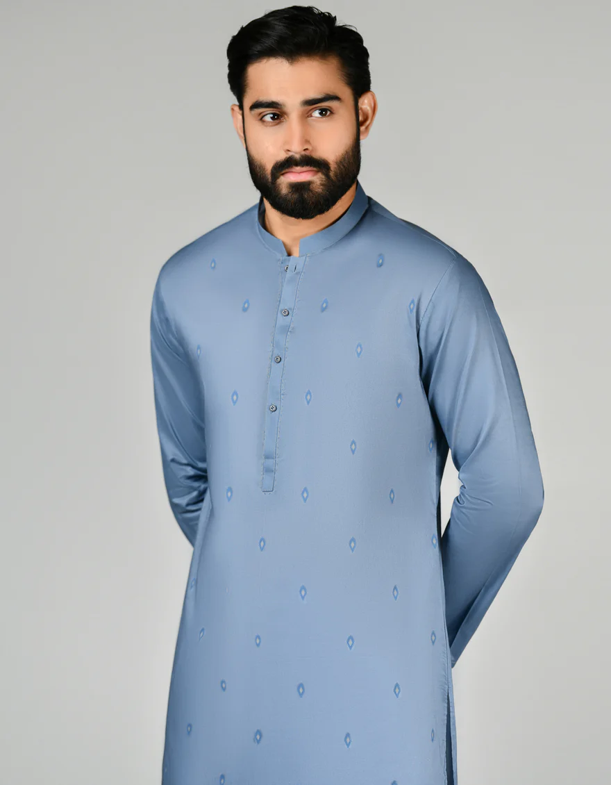 BLUE COTTON KURTA | JJK-S-37809/S24/JJ8714-SF - Image 3