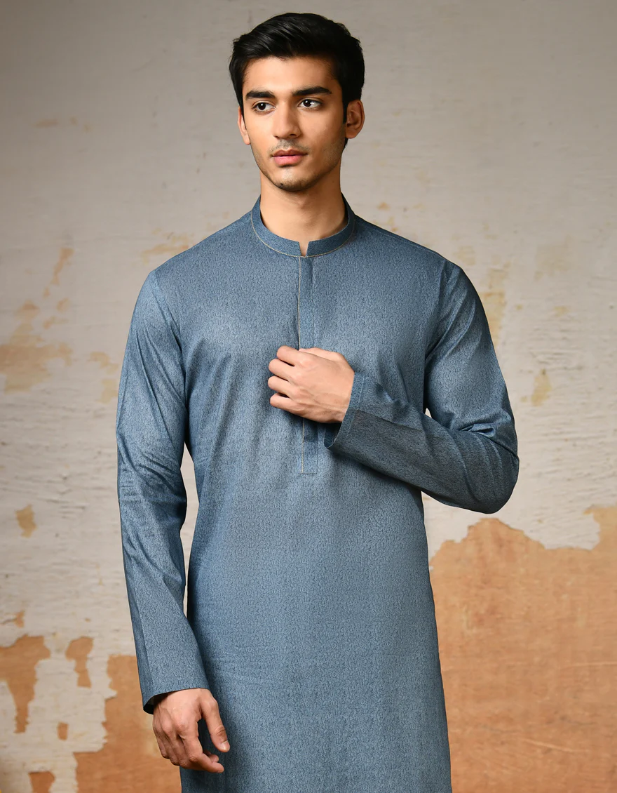 BLUE COTTON KURTA | JJK-S-37833/S24/JJ9212-SF - Image 4