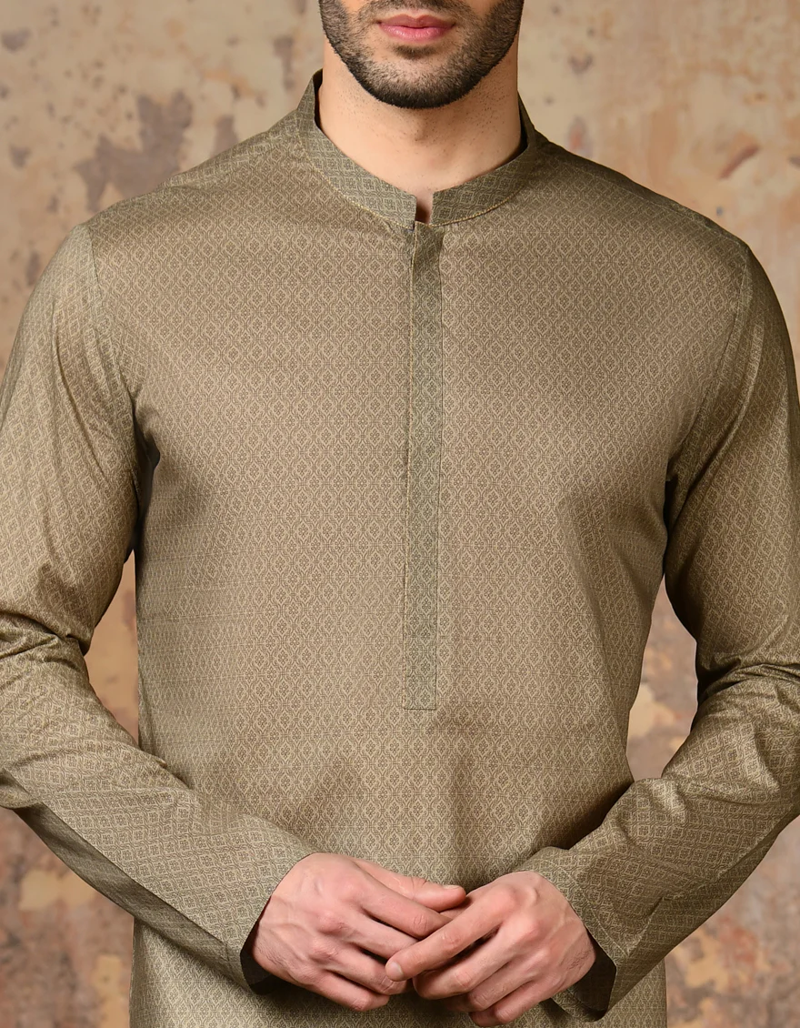 BROWN COTTON KURTA | JJK-S-37834/S24/JJ9212-SF - Image 2