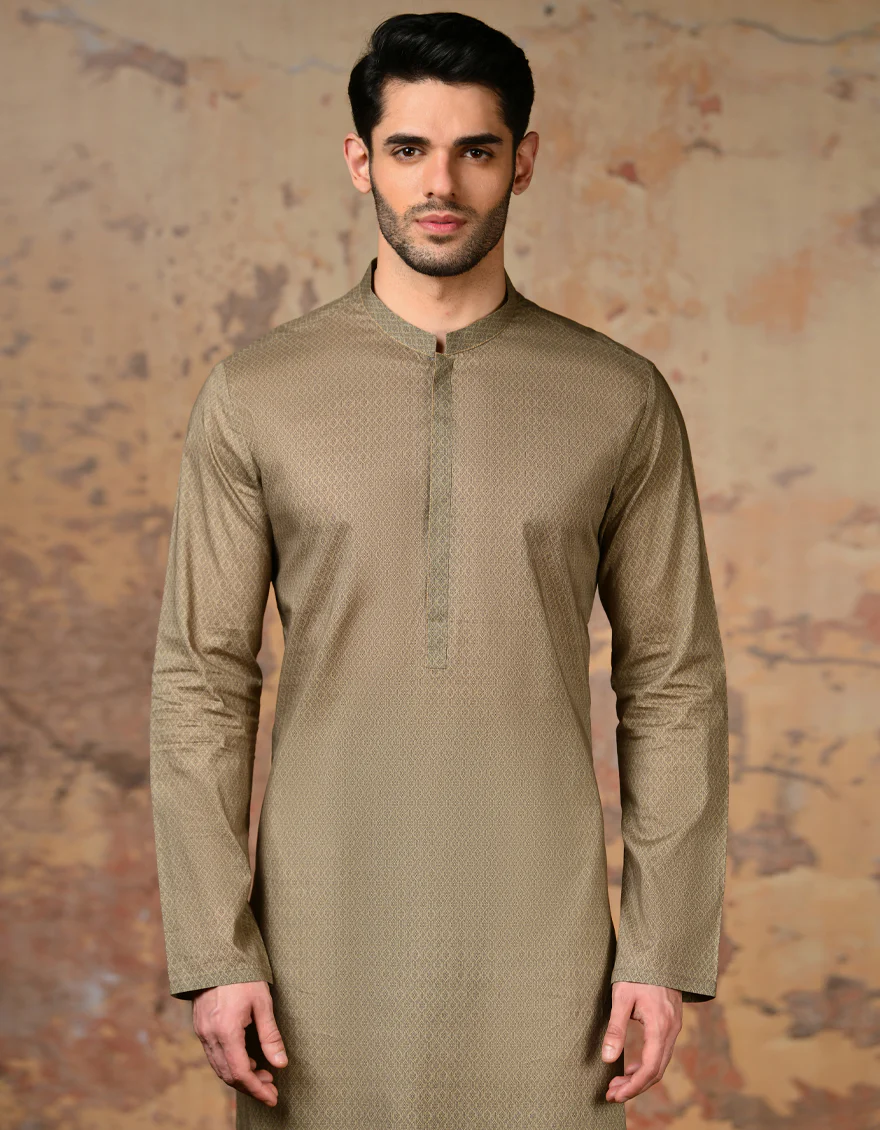 BROWN COTTON KURTA | JJK-S-37834/S24/JJ9212-SF - Image 3