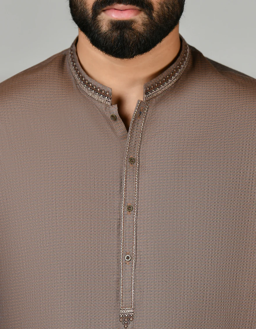 BROWN COTTON KURTA | JJK-S-46273/S24/JJ86 - Image 2