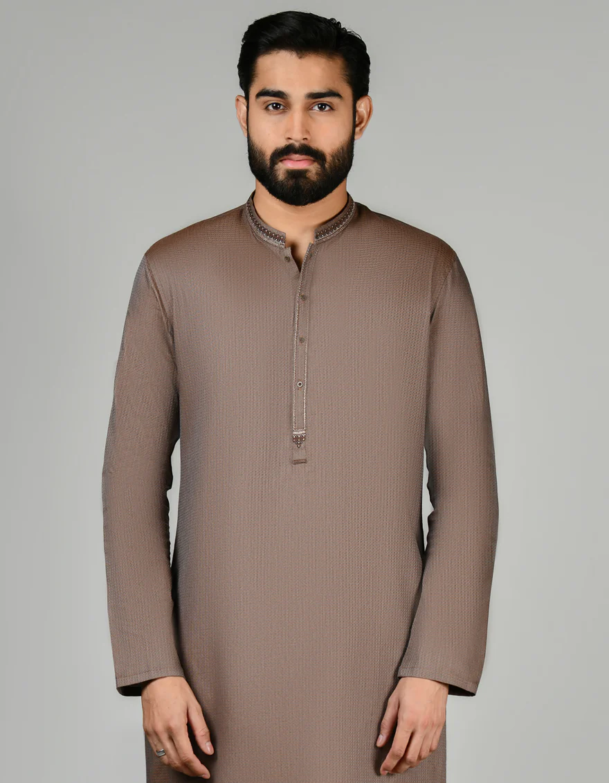 BROWN COTTON KURTA | JJK-S-46273/S24/JJ86 - Image 3