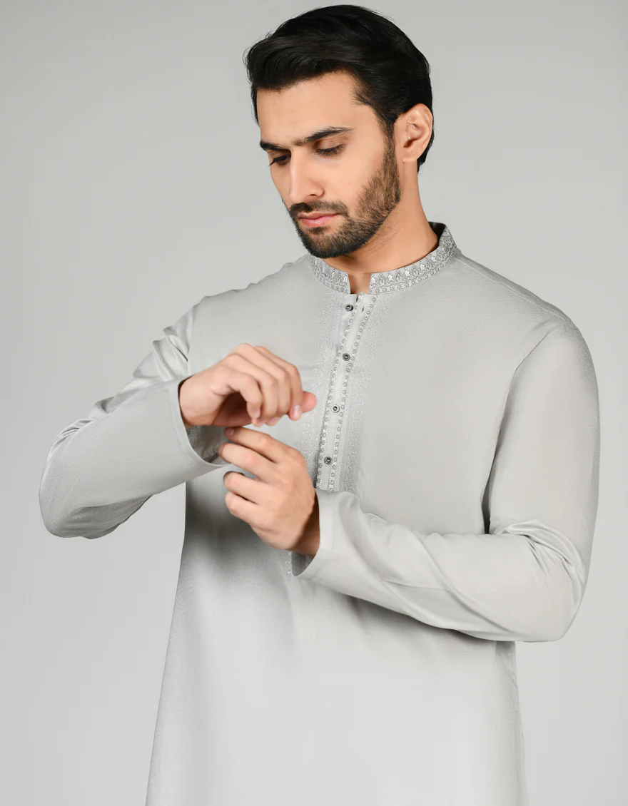GREY COTTON KURTA | JJK-S-46275/S24/JJ90 - Image 2