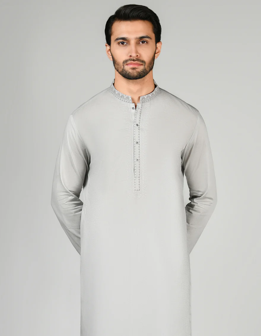 GREY COTTON KURTA | JJK-S-46275/S24/JJ90 - Image 3