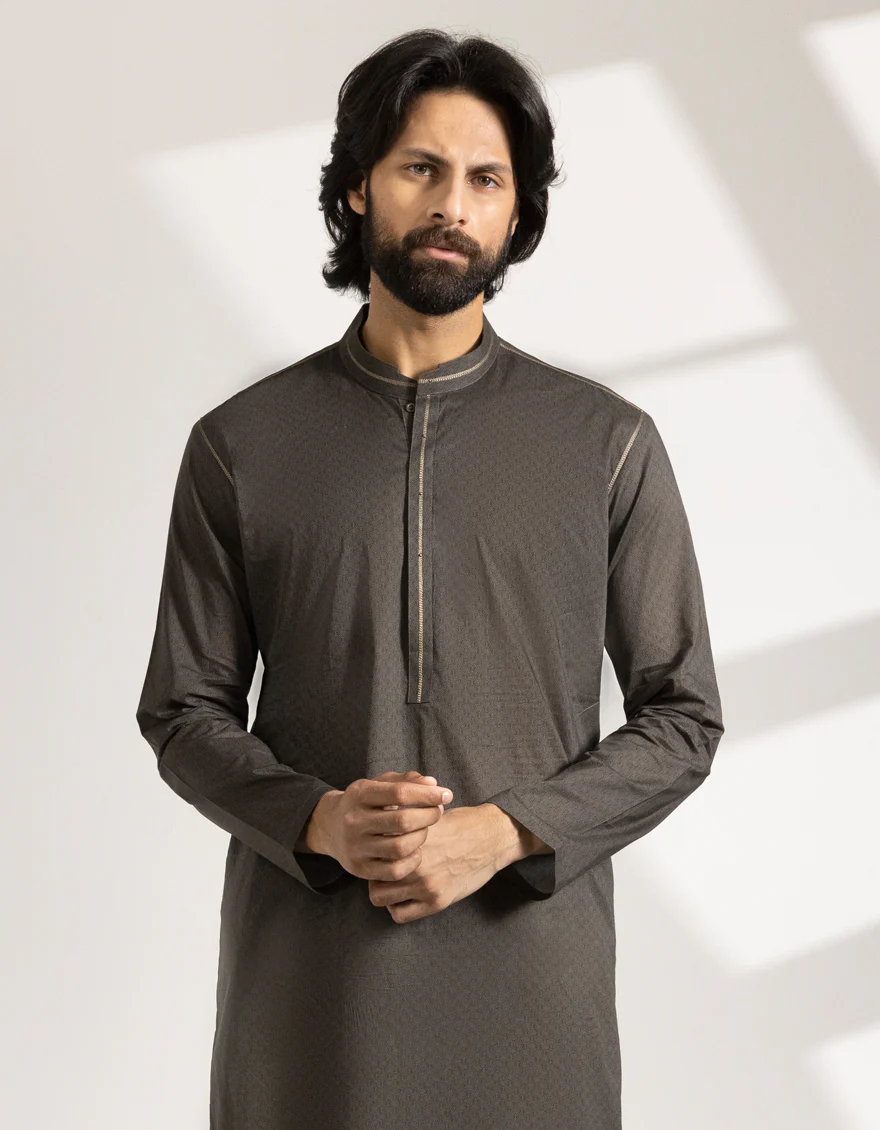 MEHNDI BROWN COTTON KURTA | JJK-S-46799/S25/JJ9776-SF - Image 2