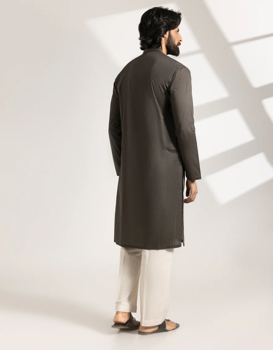 MEHNDI BROWN COTTON KURTA | JJK-S-46799/S25/JJ9776-SF - Image 3