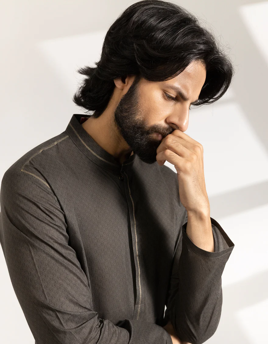 MEHNDI BROWN COTTON KURTA | JJK-S-46799/S25/JJ9776-SF - Image 5