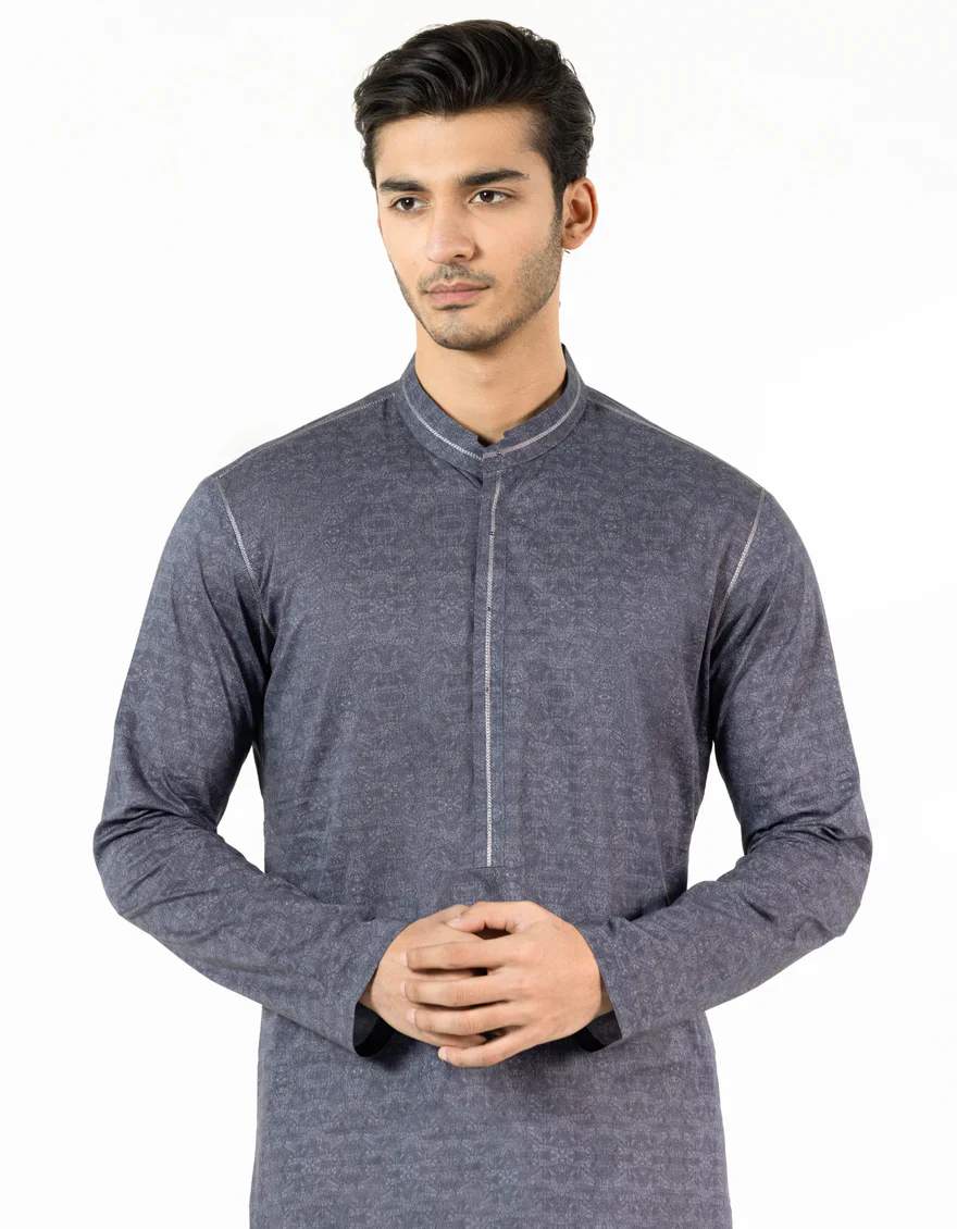 DARK GREY COTTON KURTA | JJK-S-46800/S25/JJ9776-SF - Image 2