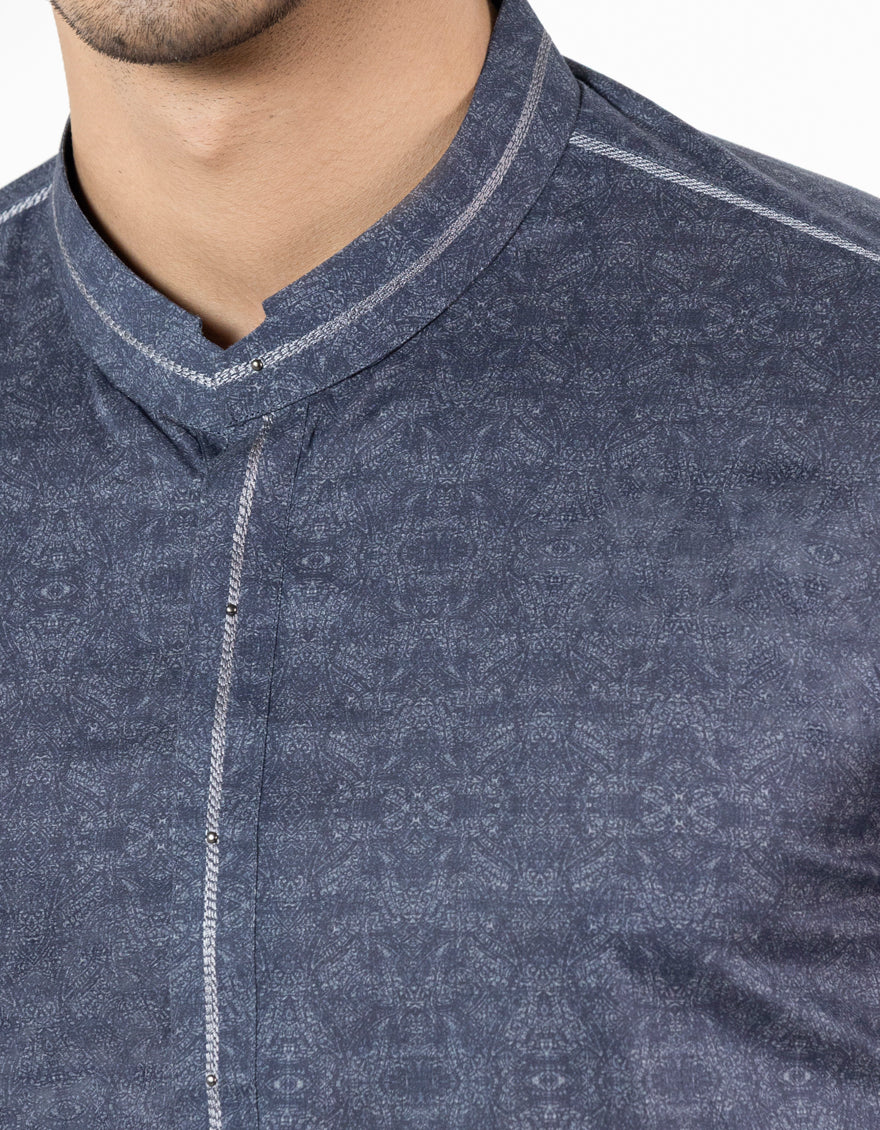 DARK GREY COTTON KURTA | JJK-S-46800/S25/JJ9776-SF - Image 3