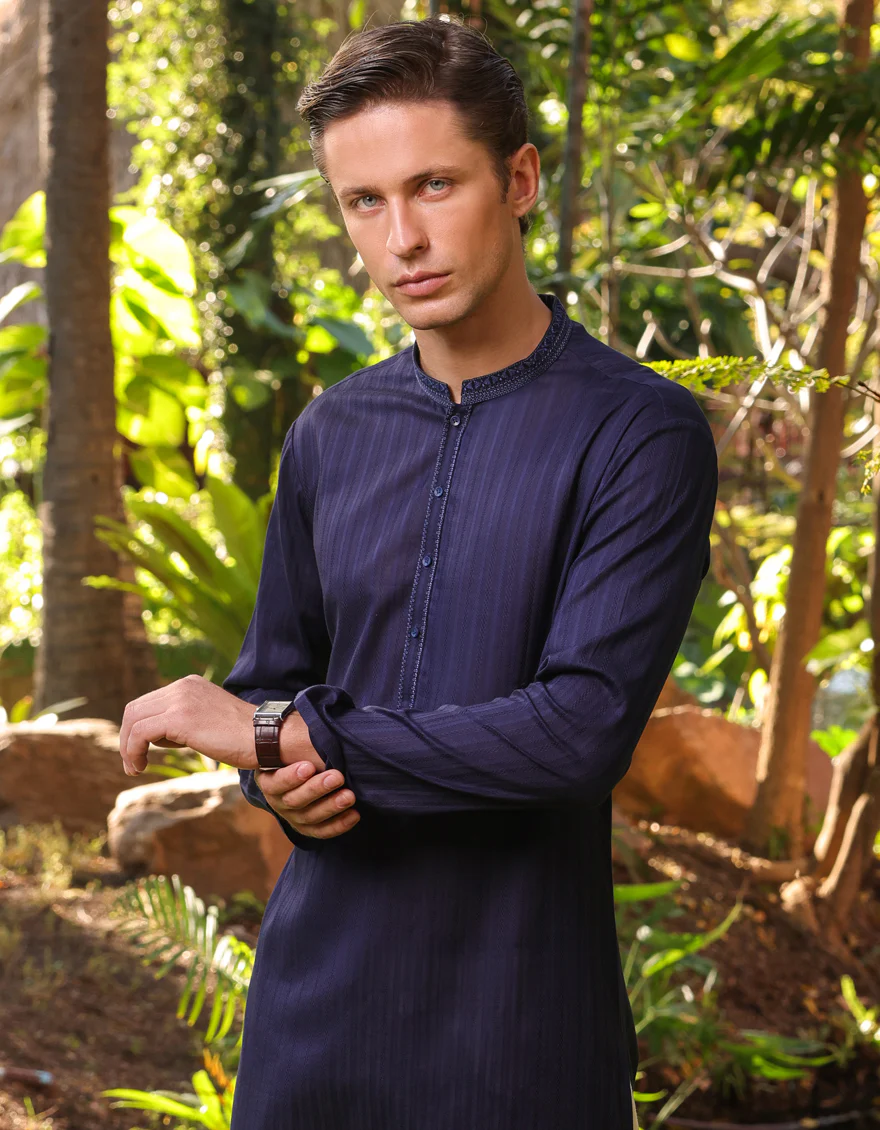 ROYAL BLUE COTTON KURTA | JJK-S-47104/S24/JJ8897-SF - Image 3