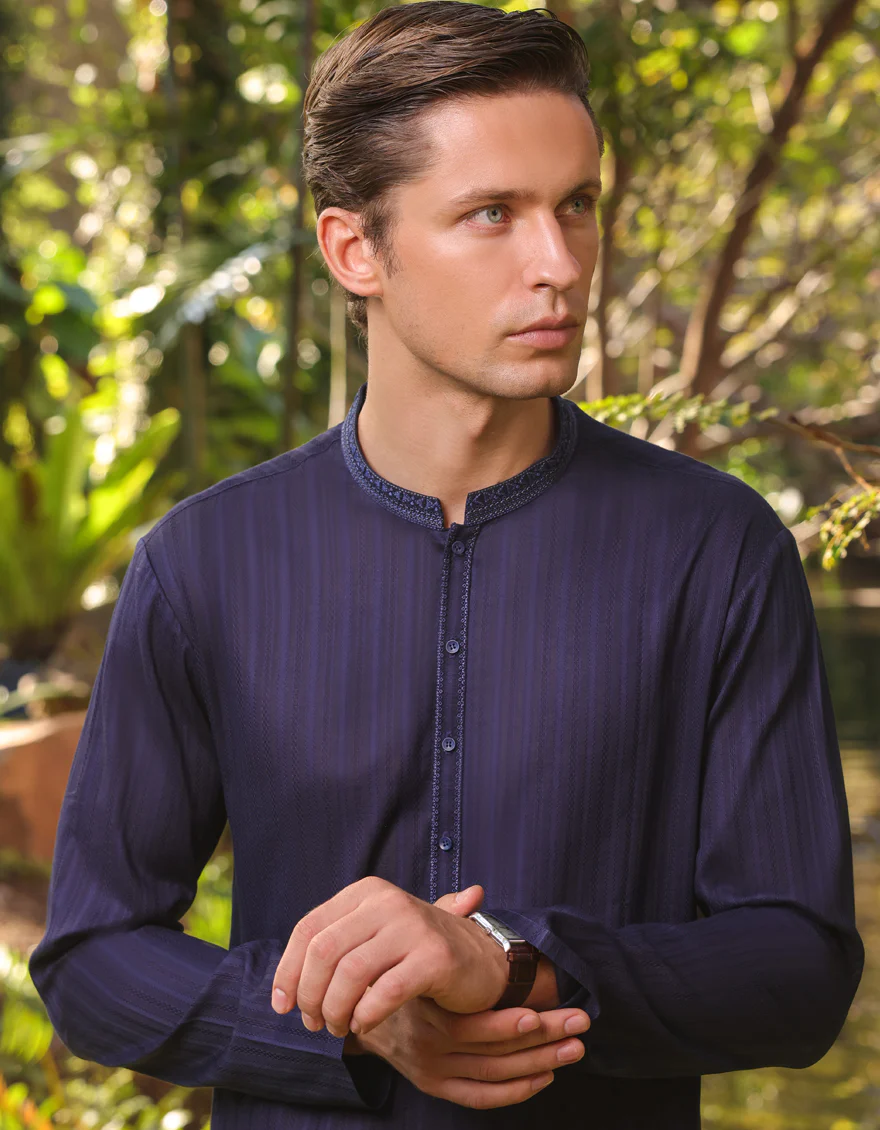 ROYAL BLUE COTTON KURTA | JJK-S-47104/S24/JJ8897-SF - Image 4