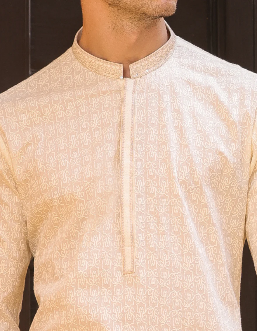 WHITE COTTON KURTA | JJK-S-47157/S24/JJ87 - Image 2