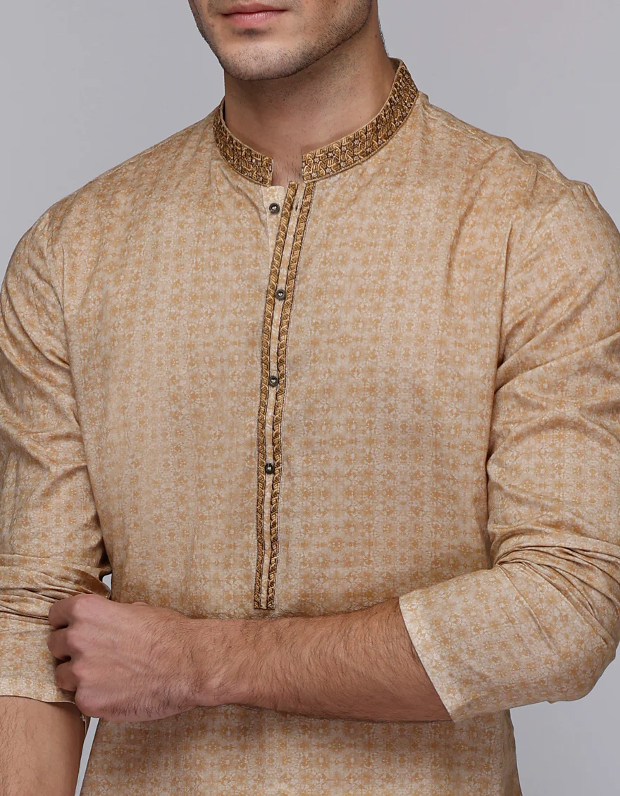 BROWN COTTON KURTA | JJK-S-47260/S24/JJ9212-SF - Image 3