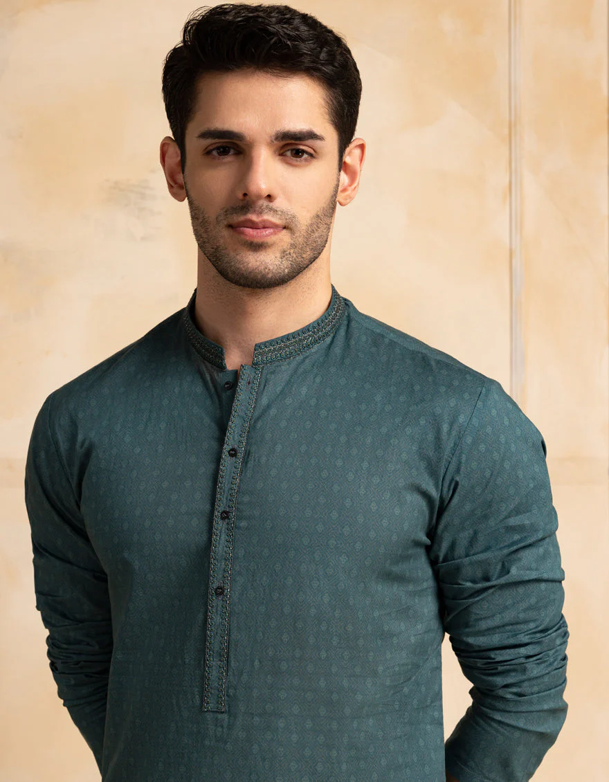 BLUE COTTON KURTA | JJK-S-47395/S25/JJ97 - Image 4