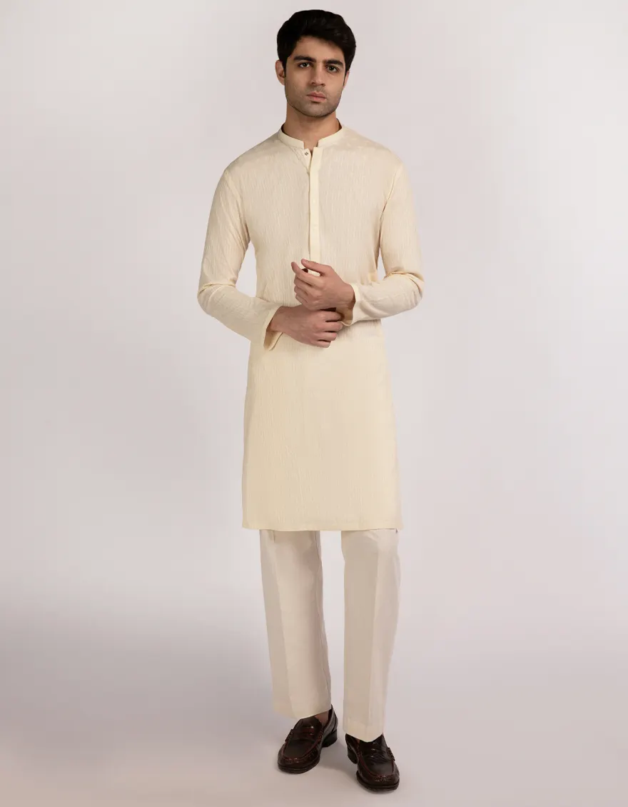 BEIGE COTTON KURTA | JJK-S-50197-R1/S25/JJ9780-FL - Image 4