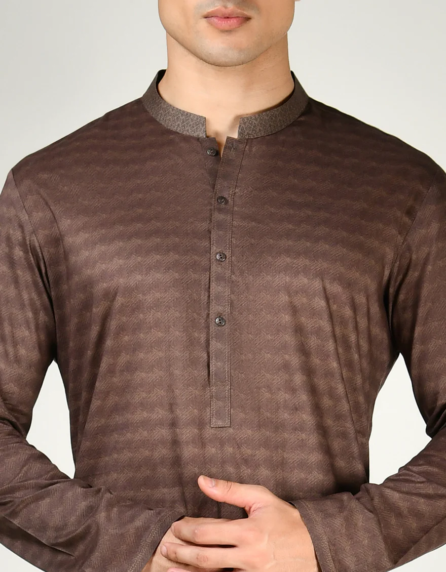 BROWN COTTON KURTA | JJK-S-90440/S24/JJ9212-SF - Image 2