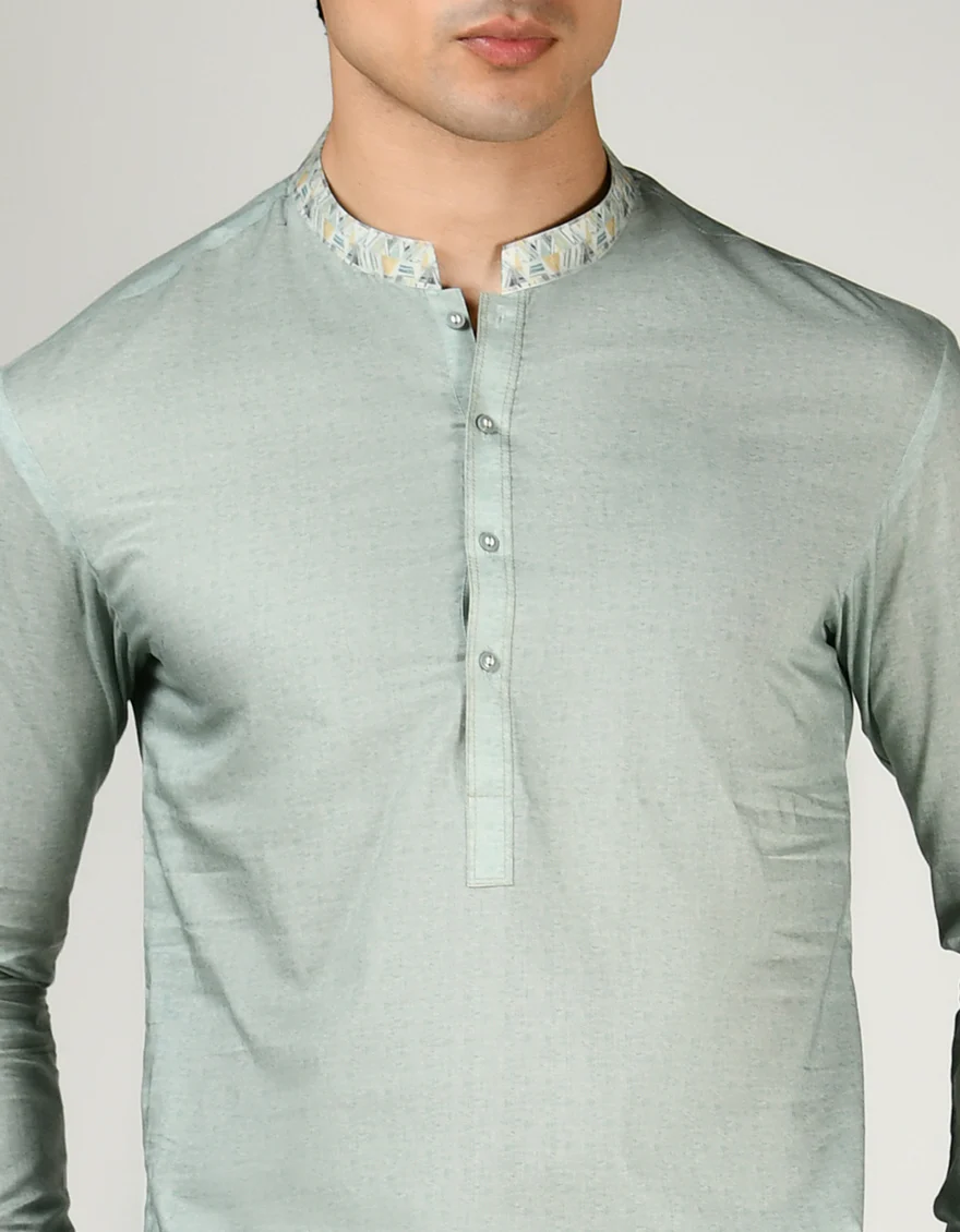 GREEN COTTON KURTA | JJK-S-90445/S24/JJ9212-SF - Image 2