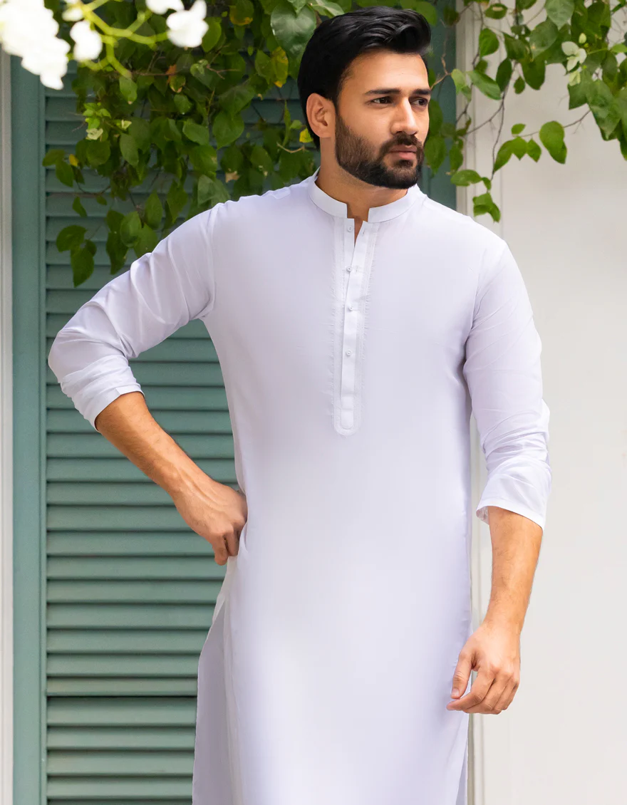 WHITE COTTON KURTA | JJK-S-90487/S25/JJ9212-SF - Image 2