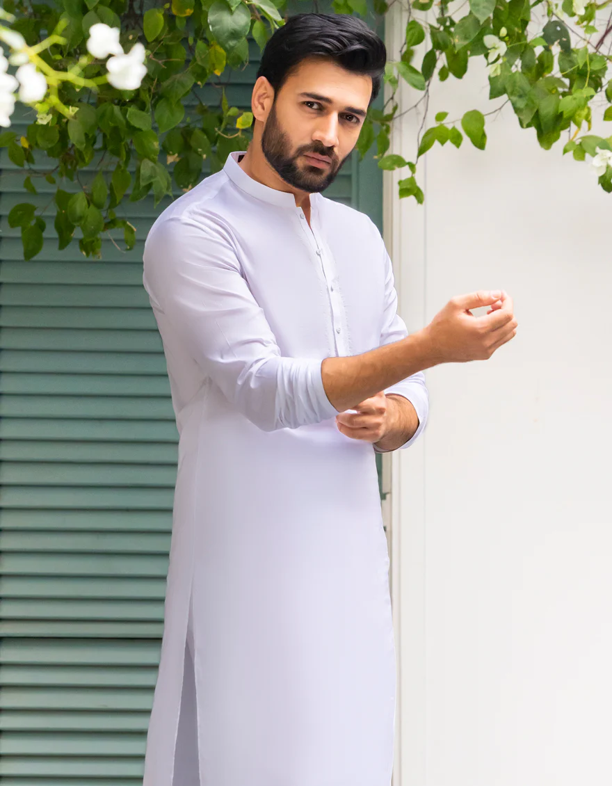 WHITE COTTON KURTA | JJK-S-90487/S25/JJ9212-SF - Image 3