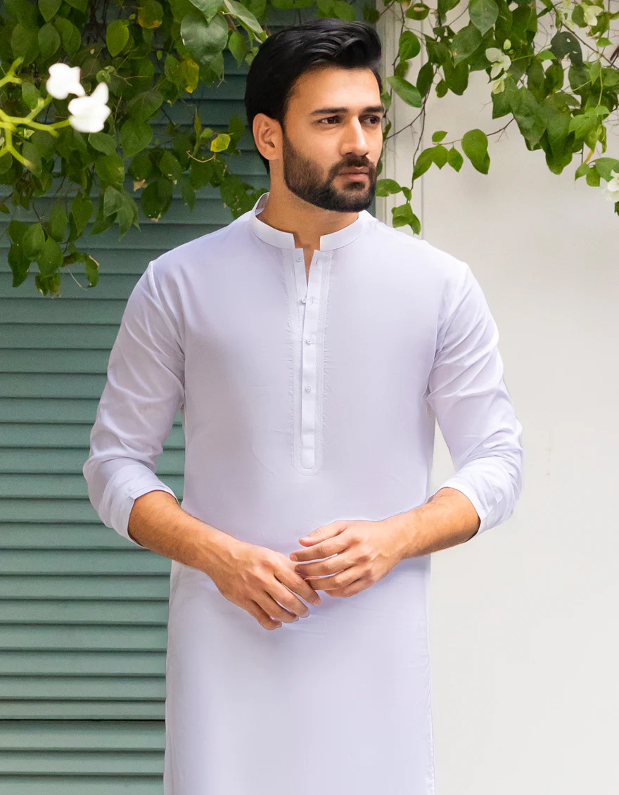 WHITE COTTON KURTA | JJK-S-90487/S25/JJ9212-SF - Image 4