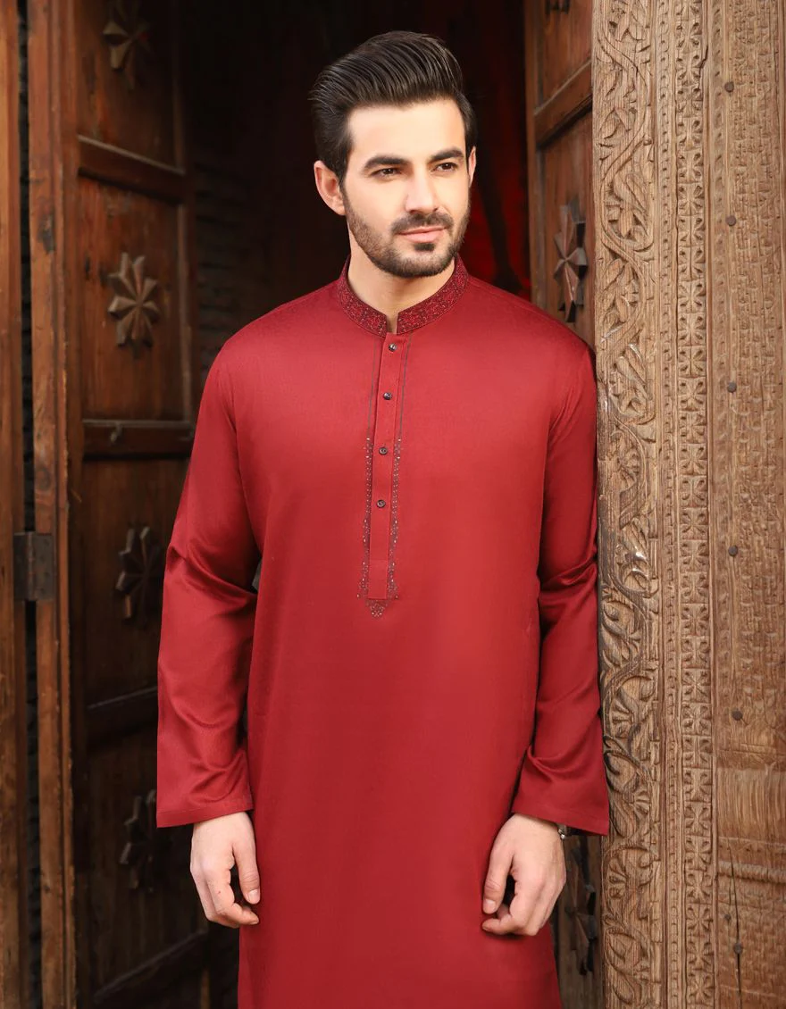 MAROON KURTA | JJK-S-US-31109/S21/JJ6959 - Image 2