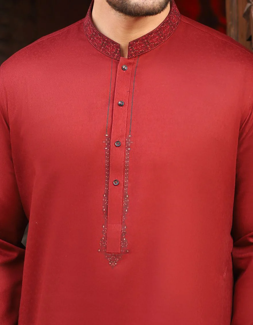 MAROON KURTA | JJK-S-US-31109/S21/JJ6959 - Image 3