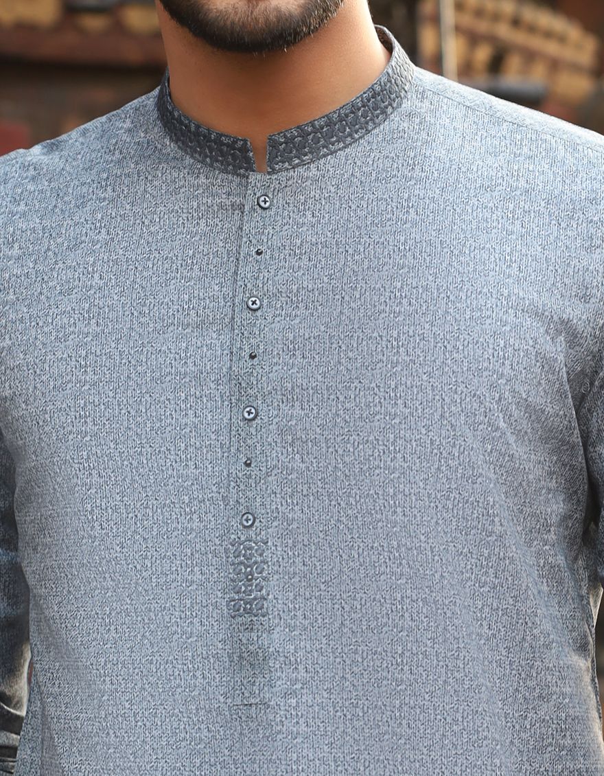 PIGEON BLUE KURTA | JJK-S-US-31118/S21/JJ6837 - Image 3