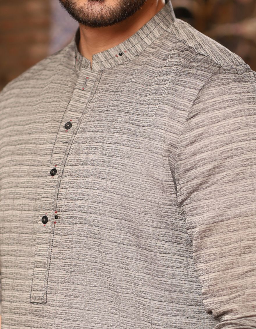 CHARCOAL BLACK KURTA | JJK-S-US-31152/S21/JJ6841 - Image 3