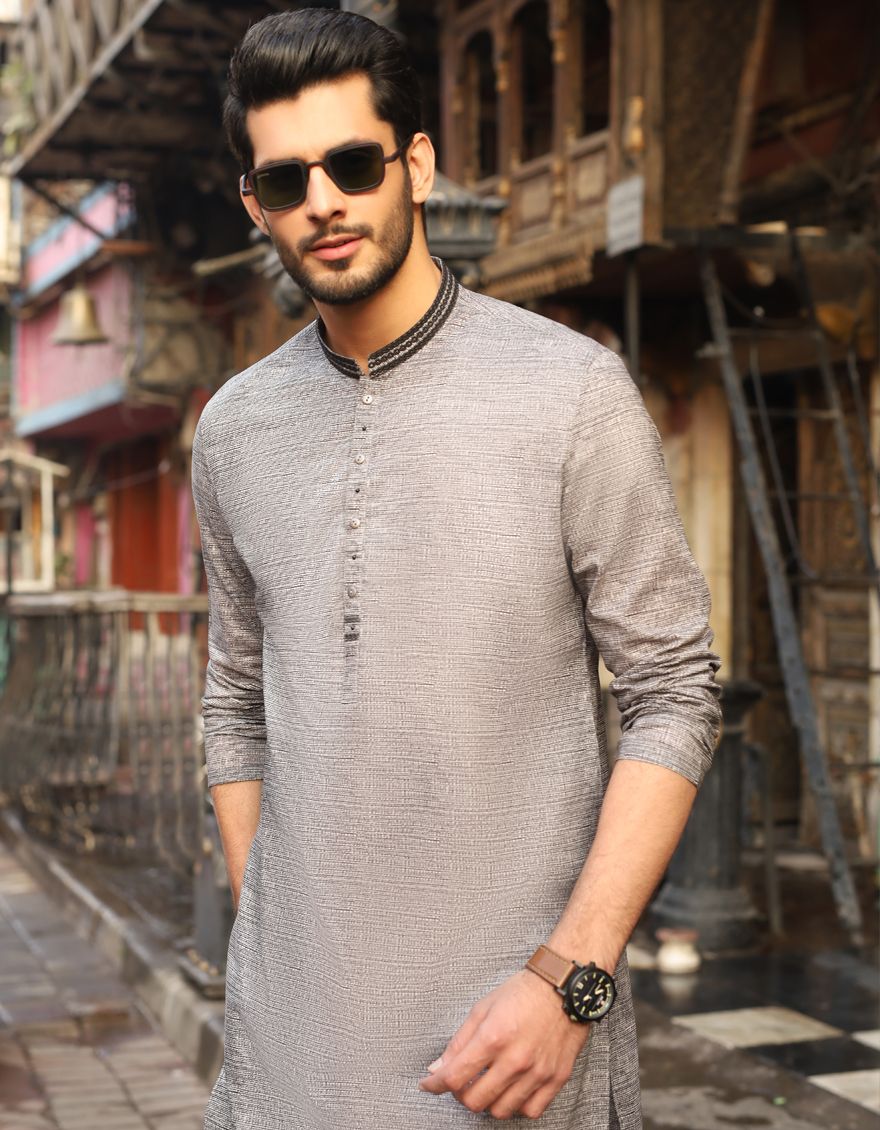 ASH GREY KURTA | JJK-S-US-32453/S21/JJ6837 - Image 2
