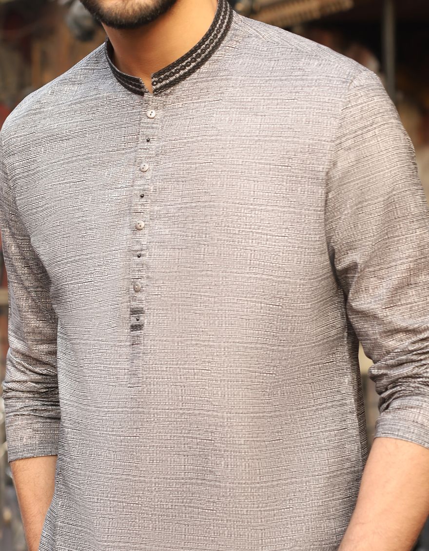 ASH GREY KURTA | JJK-S-US-32453/S21/JJ6837 - Image 3