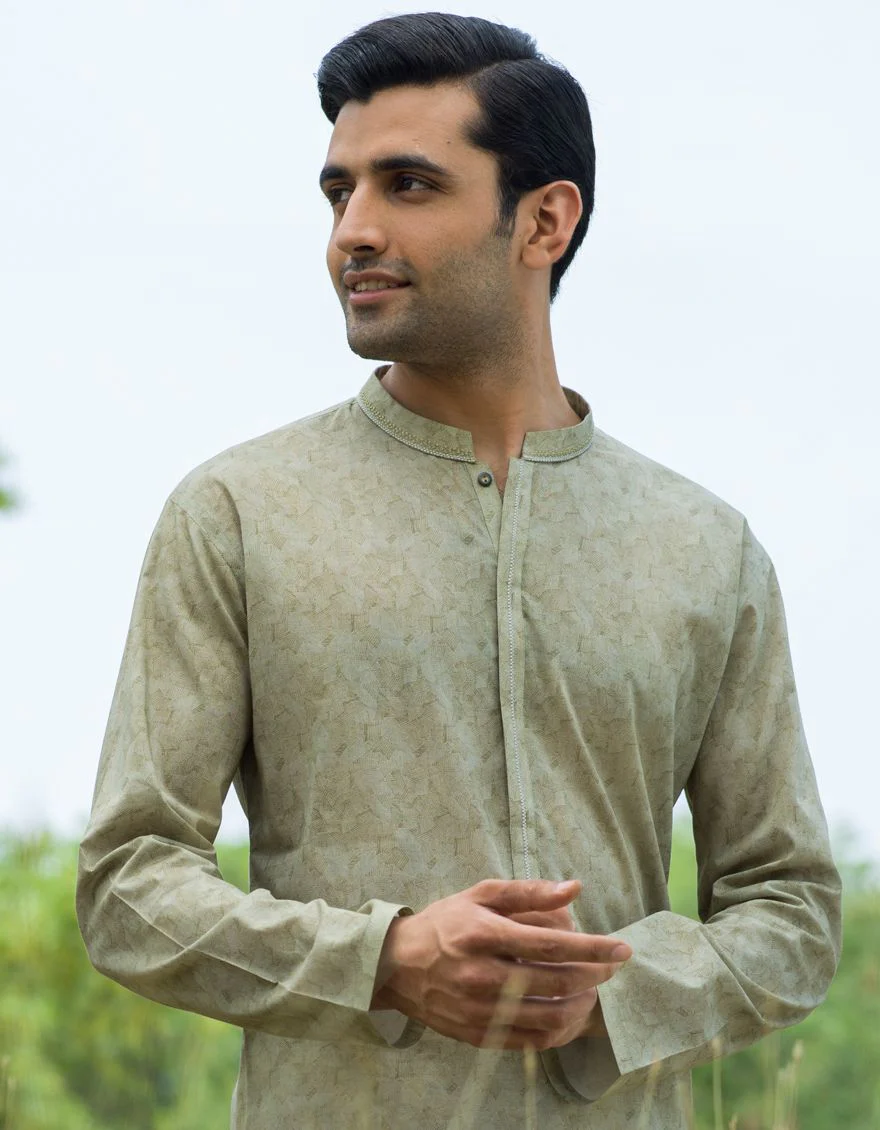 L GREEN KURTA | JJK-S-US-32493/S21/JJ7210-SF - Image 2