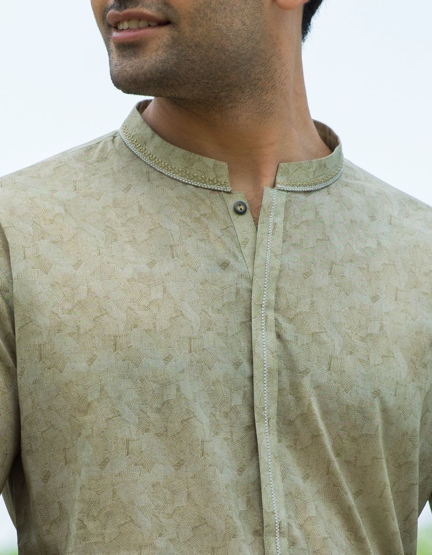 L GREEN KURTA | JJK-S-US-32493/S21/JJ7210-SF - Image 4