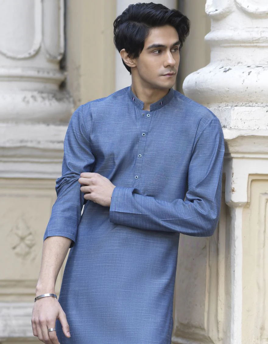 STONE BLUE KURTA | JJK-S-US-32526/S22/JJ7608-CL - Image 2