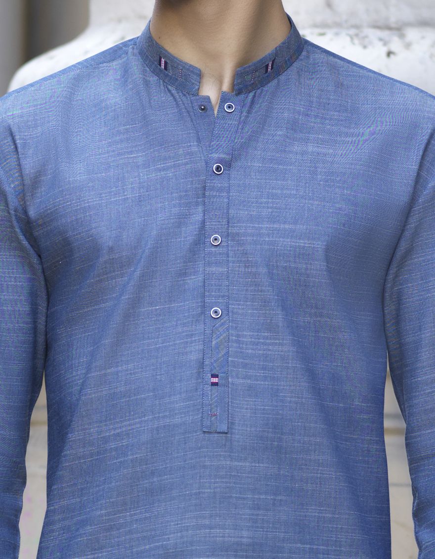 STONE BLUE KURTA | JJK-S-US-32526/S22/JJ7608-CL - Image 5