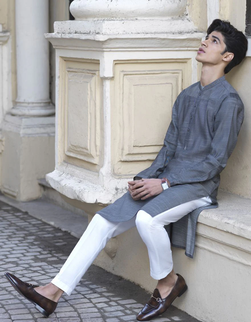 GREY KURTA | JJK-S-US-32534/S22/JJ7608-CL - Image 3