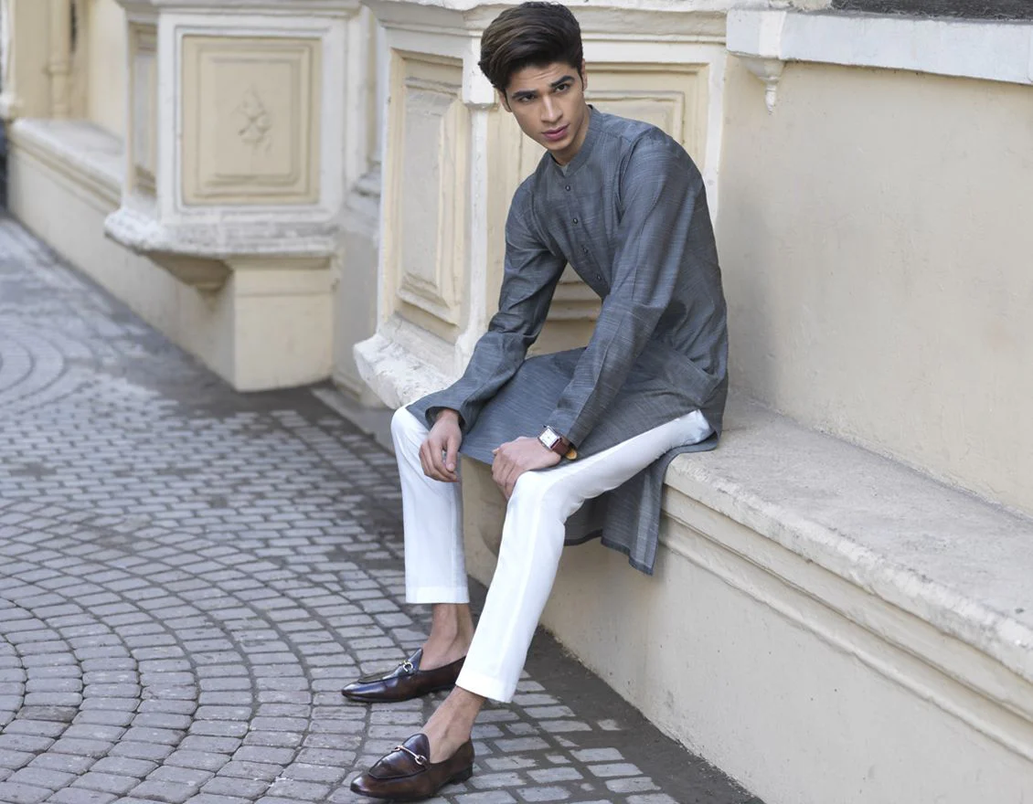 GREY KURTA | JJK-S-US-32534/S22/JJ7608-CL - Image 4