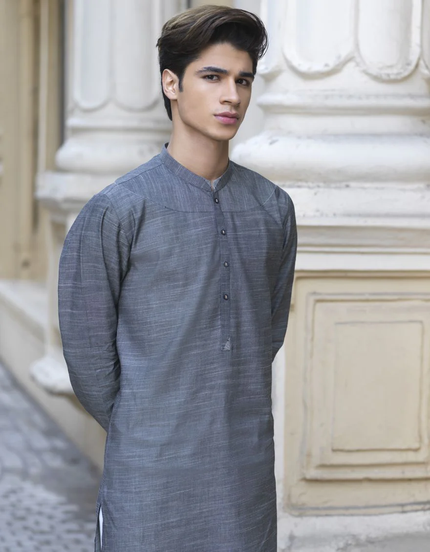 GREY KURTA | JJK-S-US-32534/S22/JJ7608-CL - Image 5