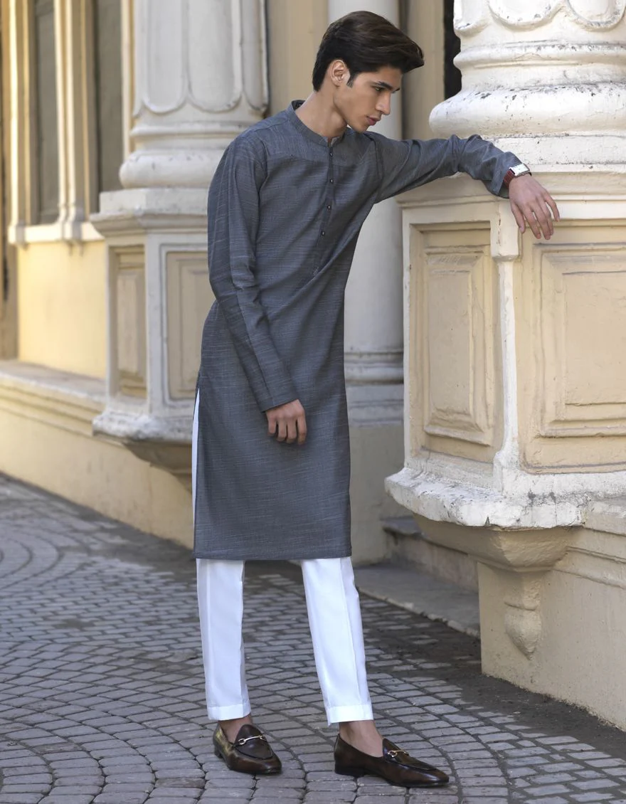 GREY KURTA | JJK-S-US-32534/S22/JJ7608-CL - Image 7