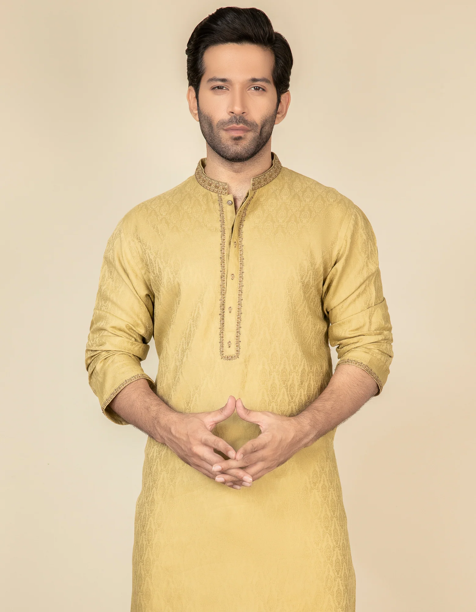 DULL GOLD COTTON KURTA | JJK-S-US-32535/S22/JJ7614-FL - Image 3