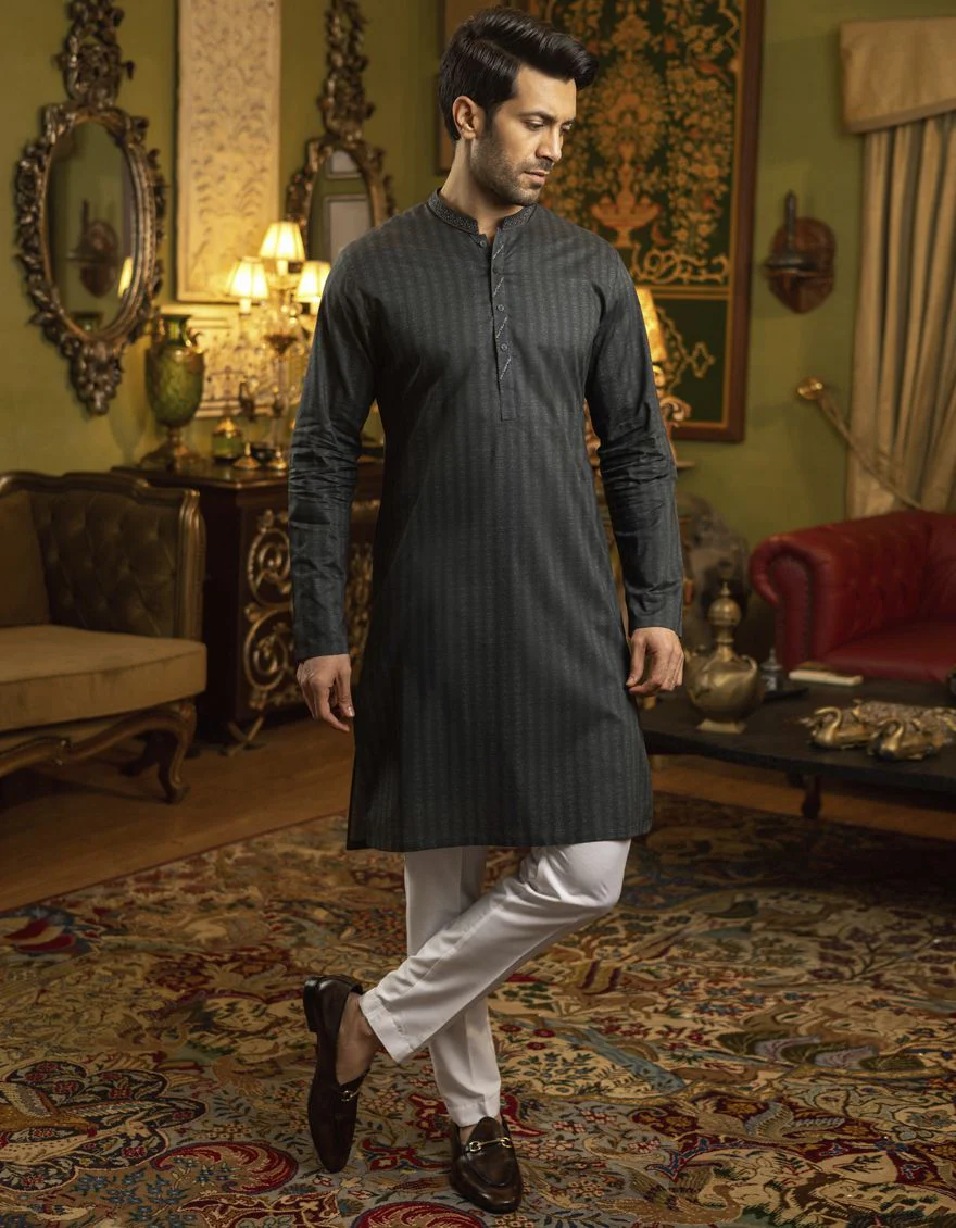 DARK GREEN KURTA | JJK-S-US-32546/S22/JJ7546-SF - Image 5