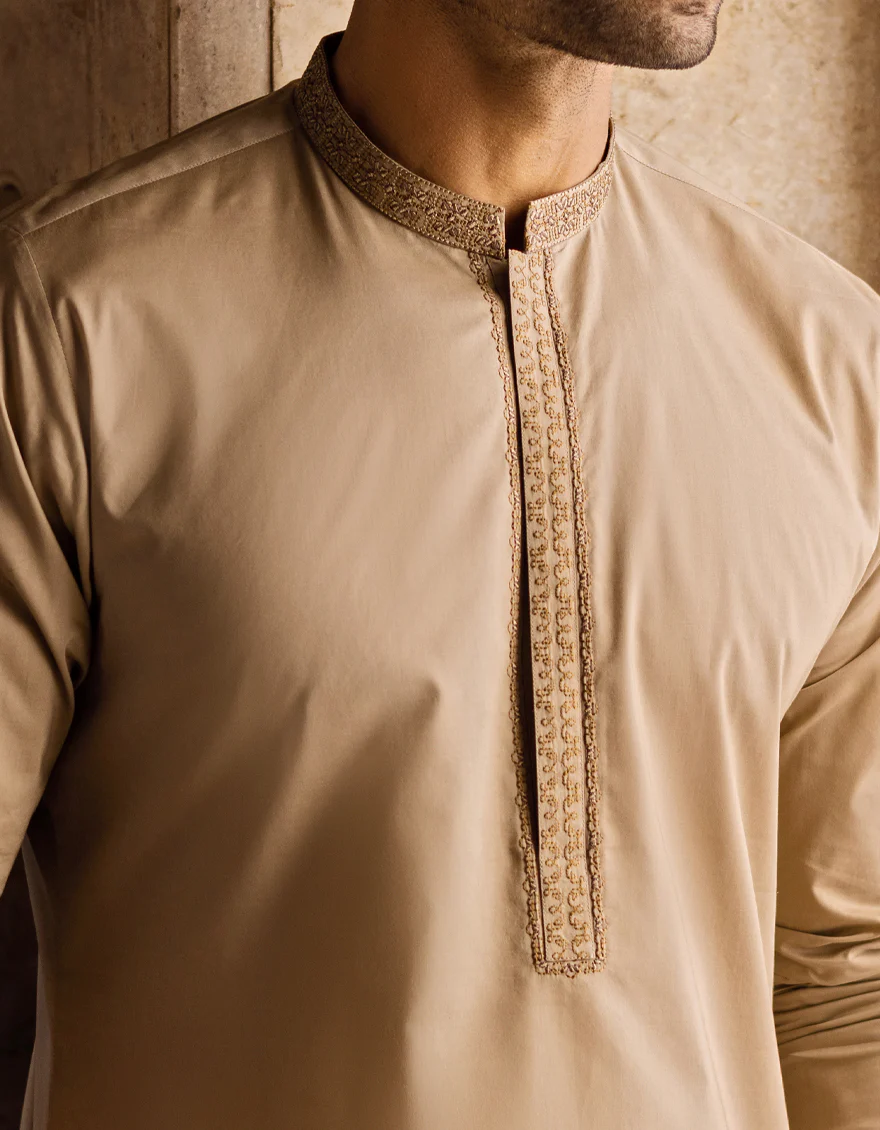 SAND COTTON KURTA | JJK-S-US-32558/S22/JJ7546-SF - Image 2