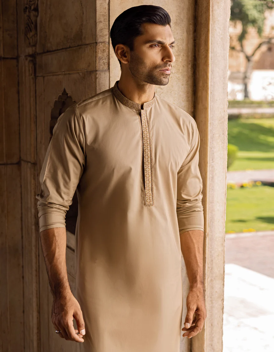 SAND COTTON KURTA | JJK-S-US-32558/S22/JJ7546-SF - Image 3