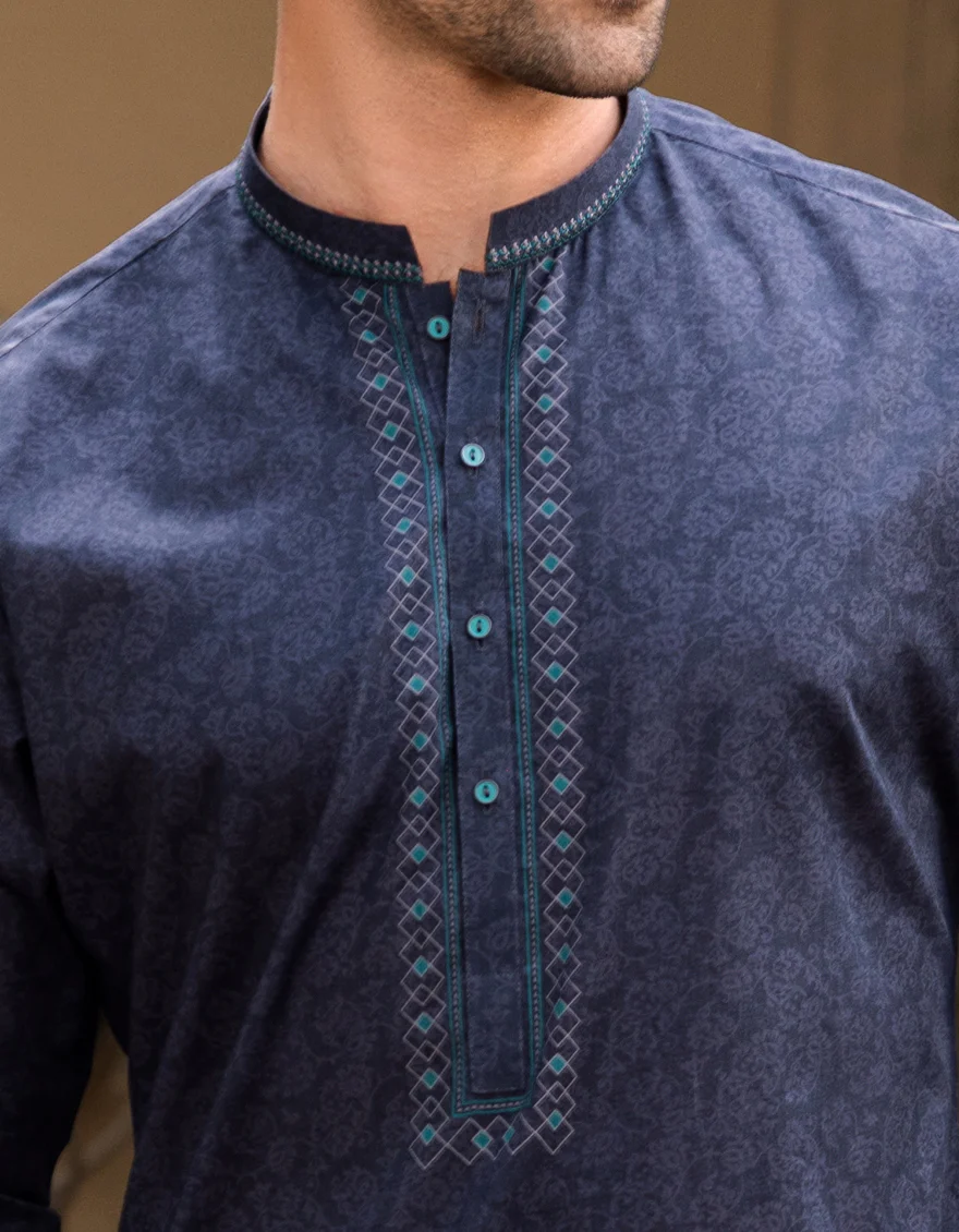 CHARCOAL GREY COTTON KURTA | JJK-S-US-32563/S22/JJ7546-SF - Image 2
