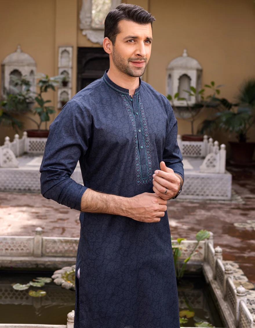 CHARCOAL GREY COTTON KURTA | JJK-S-US-32563/S22/JJ7546-SF - Image 3