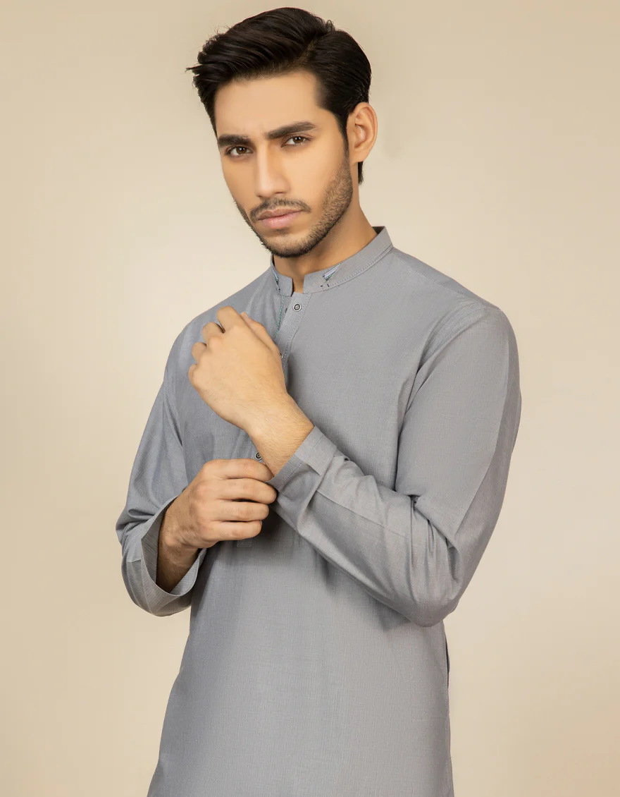 STEEL GREY CVC KURTA | JJK-S-US-32569/S22/JJ7637-CL - Image 2