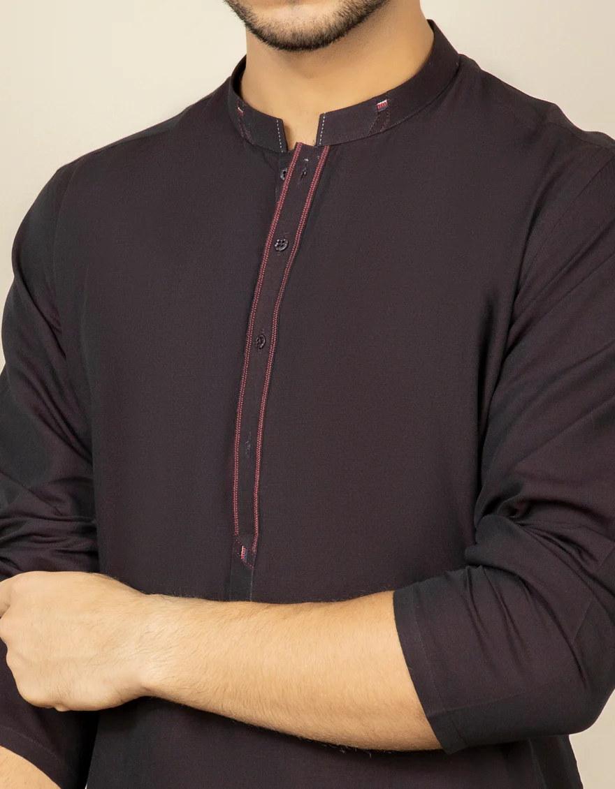 DEEP MAROON COTTON KURTA | JJK-S-US-32570/S22/JJ8147-CL - Image 2